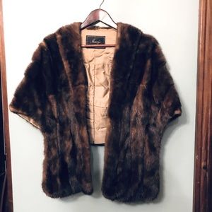 Vintage Mink Beaver Fur Shawl